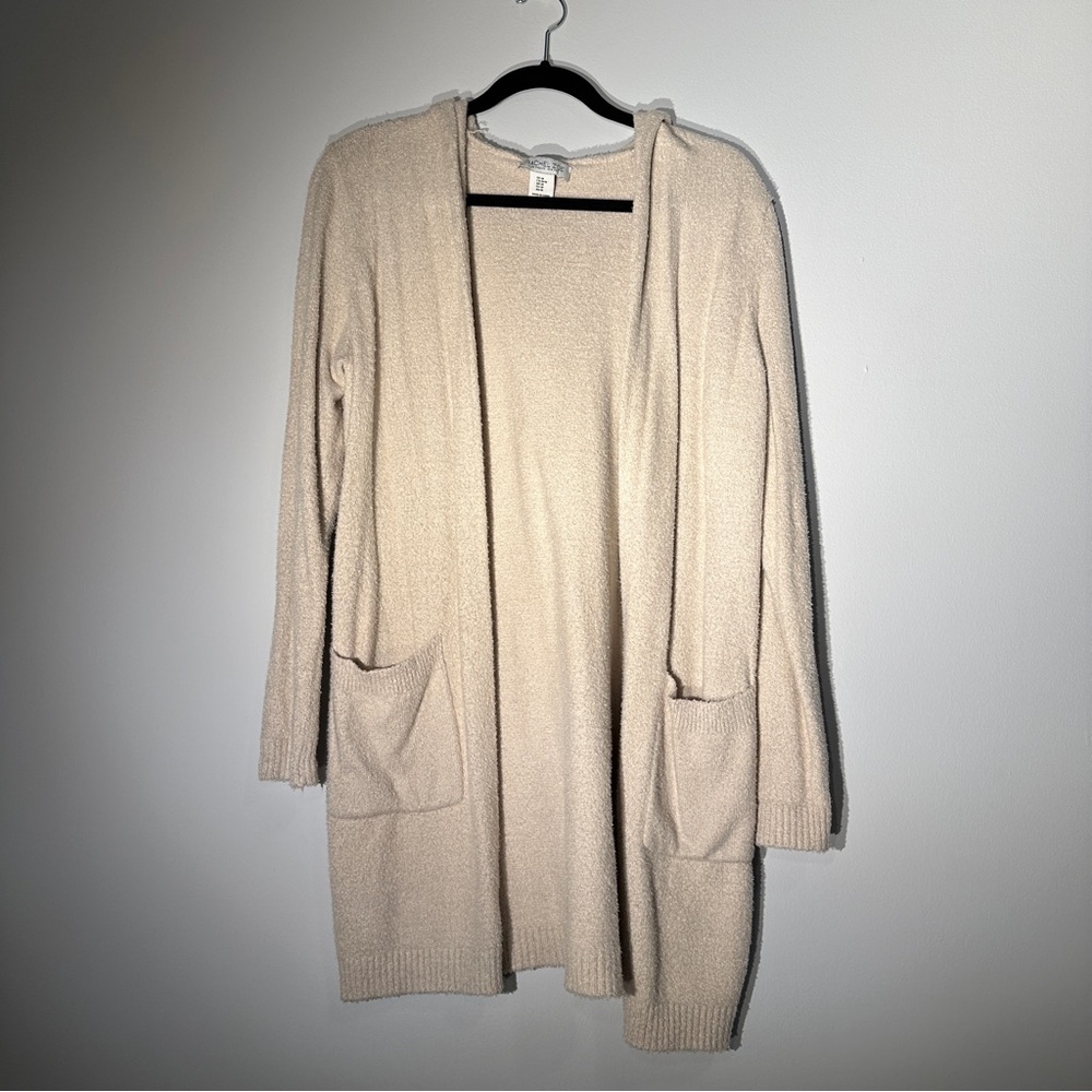 Rachel Zoe Womens Beige Hooded Cardigan Very Soft Long Sleeve. Size Medium